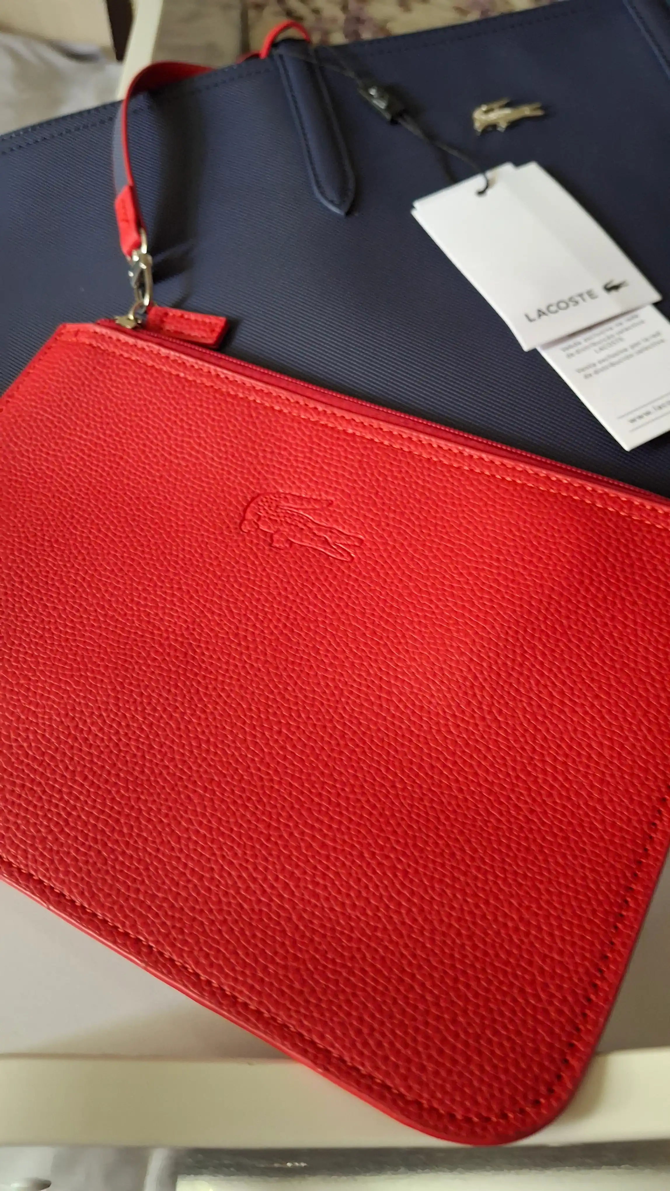 Сумка в стиле Lacoste, кросс-боди, плечевая модель + двусторонний кошелек