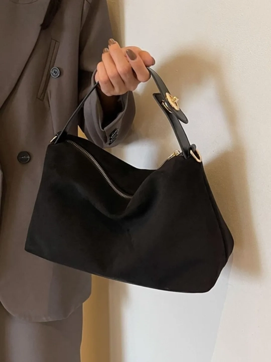 Ayollar zamshali hobo tote sumkasi, yelkaga, qisqa tutqich va uzun tasma bilan