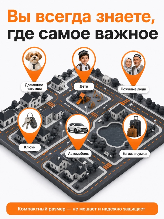 Bluetooth-treker brelok: kalit, sumka, chamadon topish uchun mayoq, iOS va Android