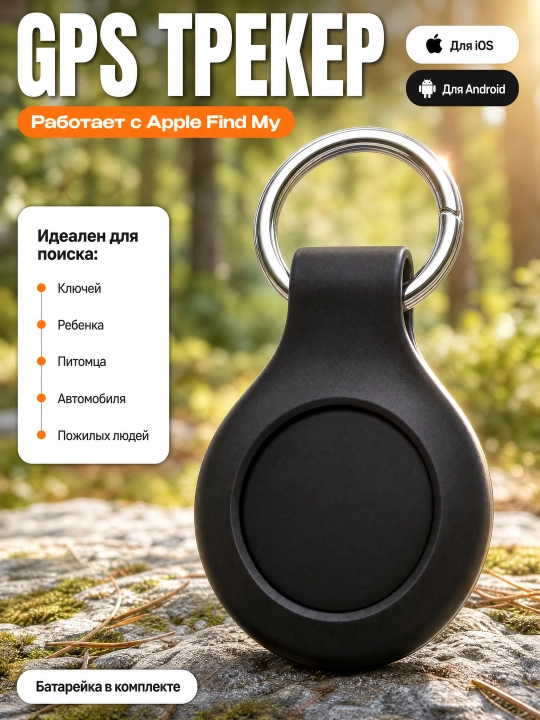Bluetooth-трекер брелок, метка-маяк для поиска вещей: ключи, сумка, багаж, iOS и Android - 