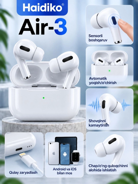 Haidiko Air-3 Air-5 Air-6 беспроводные Bluetooth наушники сенсорное управление Android iOS