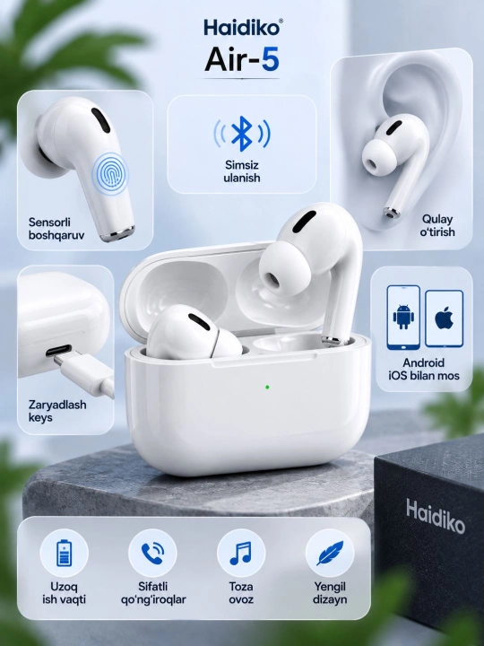 Haidiko Air-3 Air-5 Air-6 беспроводные Bluetooth наушники сенсорное управление Android iOS