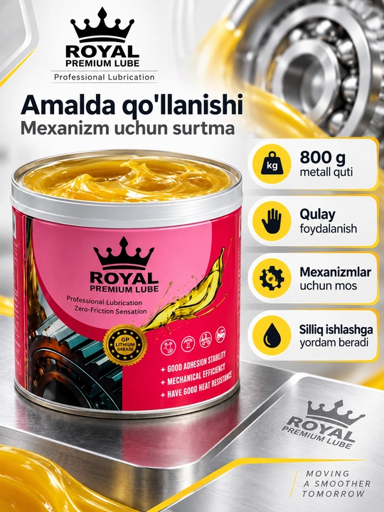 (Royal Premium) Lube surtma moyi, mexanizmlar uchun, 800 g metall qutida