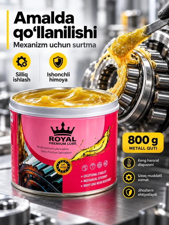 (Royal Premium) Lube surtma moyi, mexanizmlar uchun, 800 g metall qutida