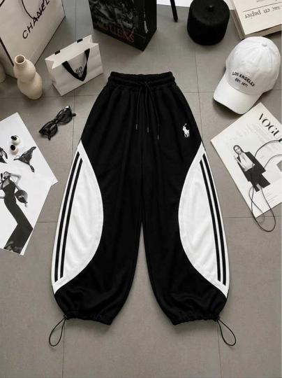 Polo x Adidas uslubidagi keng sport shimi, Polo logotipi va uchta chiziqli dizayn - 
