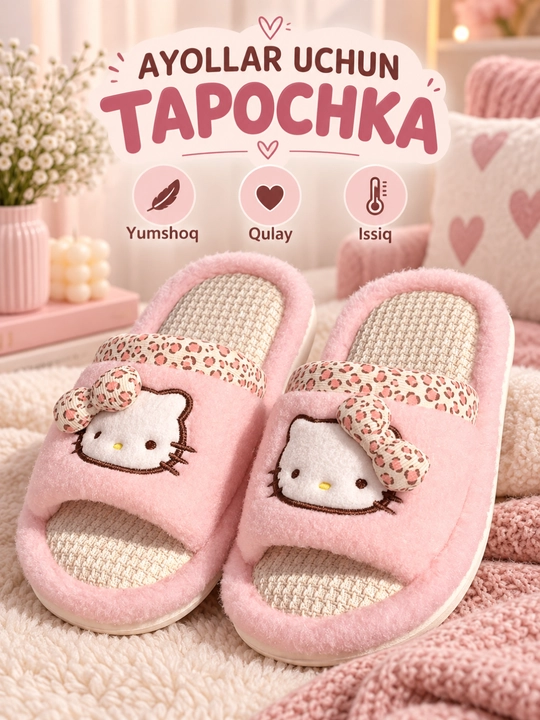 Женские мягкие и удобные тапочки - 