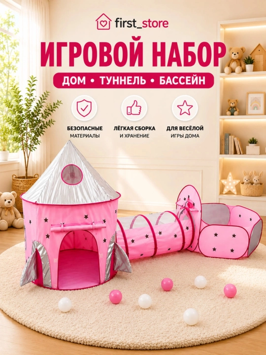 Детский игровой домик, размер 120×100×130 см