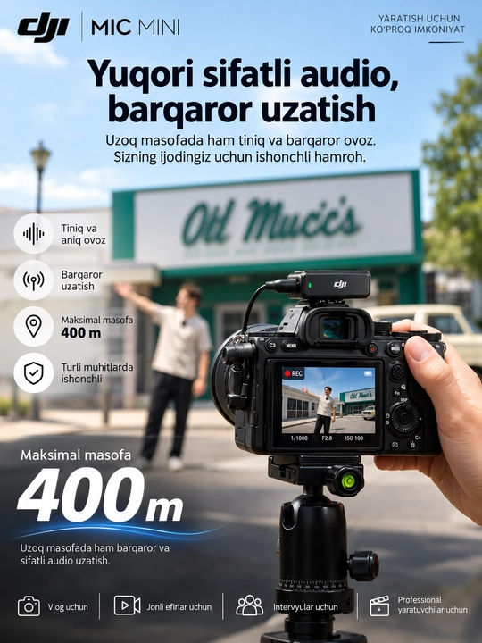 Беспроводной микрофон DJI Mic Mini, 2 передатчика + 1 приемник, с зарядным кейсом