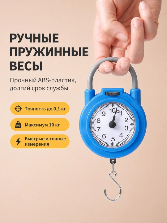 Мини-ручные пружинные весы, портативные, с крючком - 