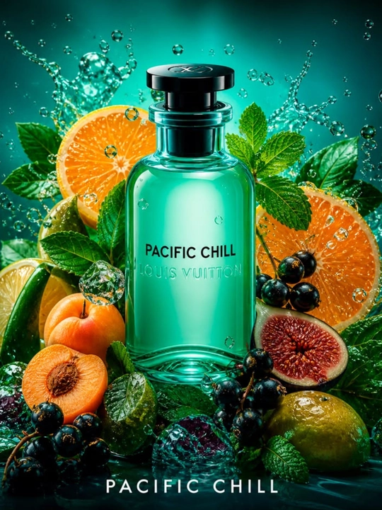 Parfyumlangan suv Louis Vuitton Pacific Chill uniseks atiri, mevali-sitrusli, yangi ifor