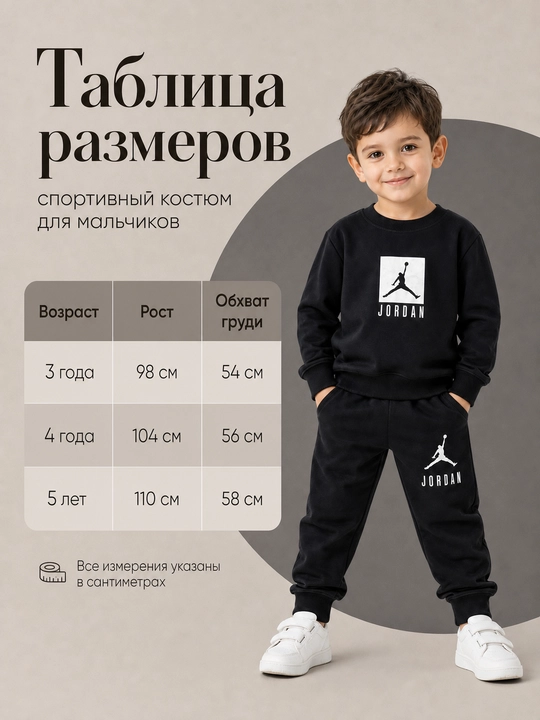 Детский костюм для мальчика, 100% хлопок