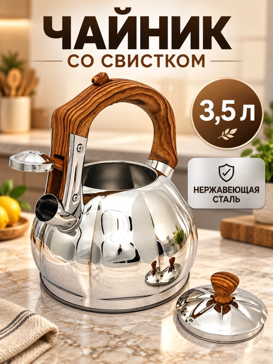 Стильный чайник со свистком и керамическим покрытием, для всех плит