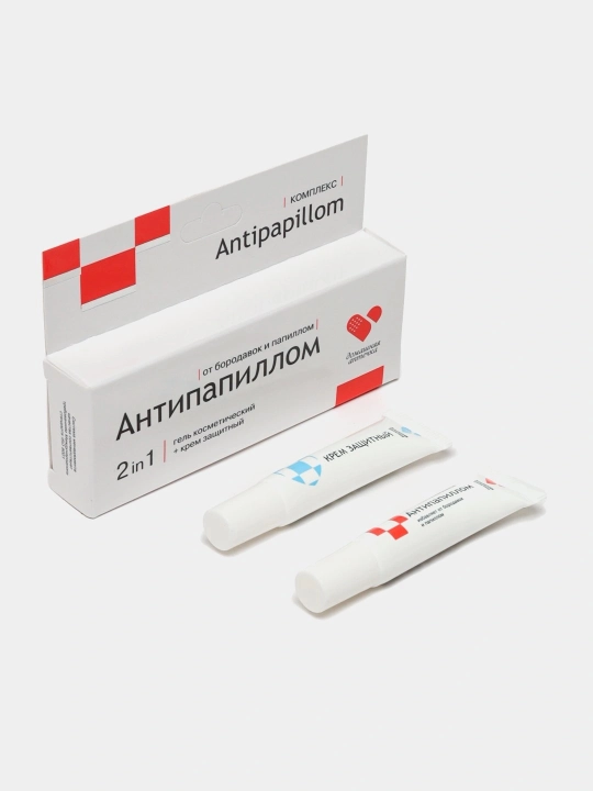 Antipapillom, papillomalar va borodavkalar qarshi gel, himoya krem, 2 tasi 1 da, 5 ml