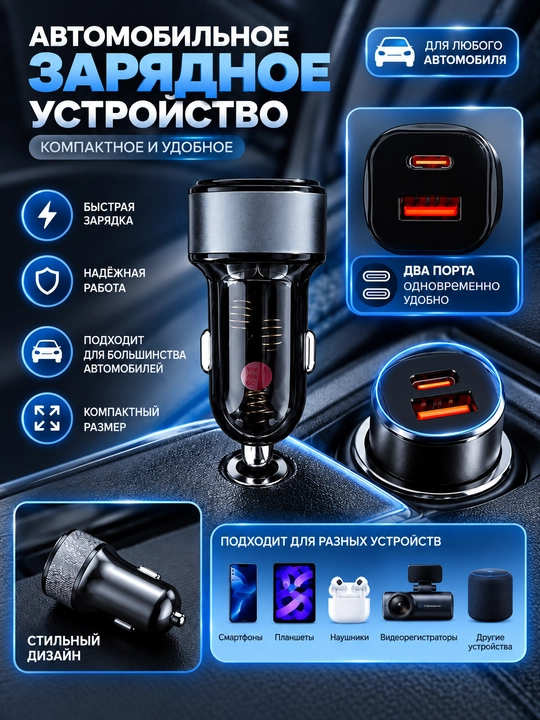 Avtomobil uchun quvvatlagich - 