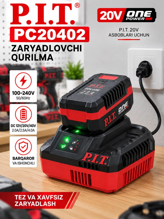 Универсальное зарядное устройство P.I.T. PC20402 20V