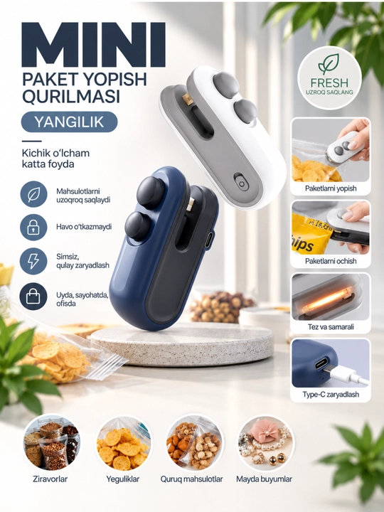 Mini elektr paket yopish aparati