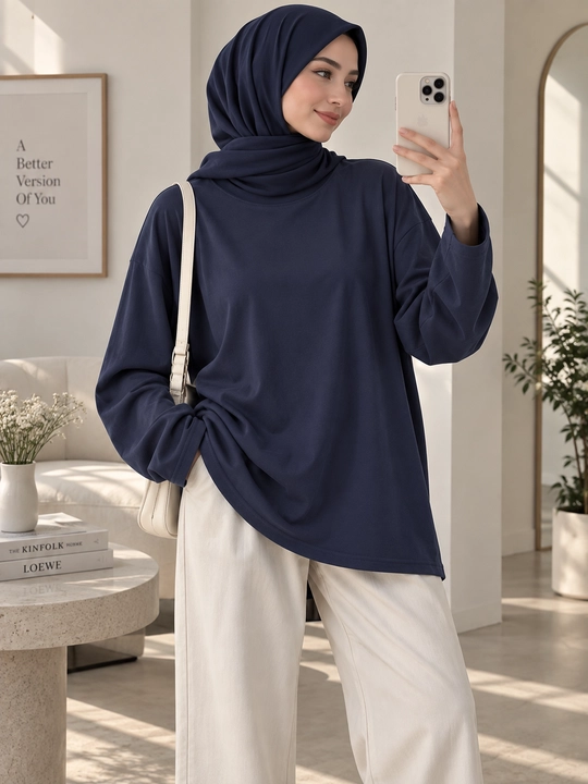 Ayollar longslivi oversize, uzun yengli kofta, keng bichimli kundalik kiyim