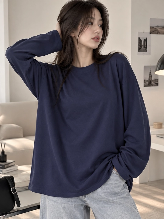 Ayollar longslivi oversize, uzun yengli kofta, keng bichimli kundalik kiyim