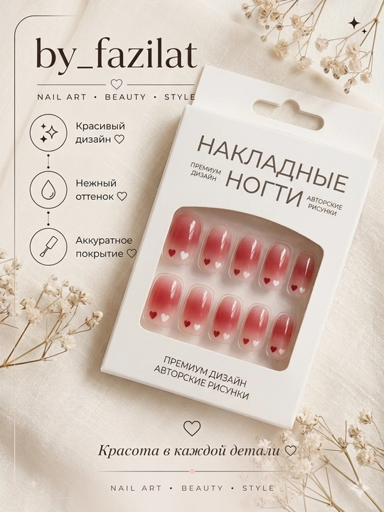 Набор накладных ногтей, с разным дизайном
