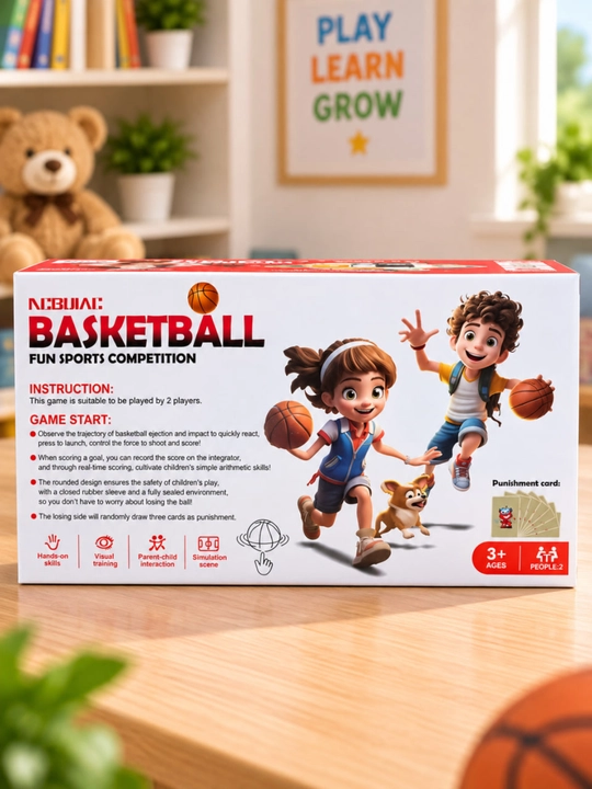 Stol basketboli bolalar uchun ikki kishilik sport o‘yini, 40 × 20 × 10 sm