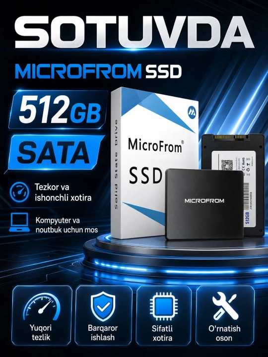 Hакопитель для пк и ноутбука SSD SATA 128ГБ, 256ГБ, 512ГБ MicroFrom F11 6Гб/с - 