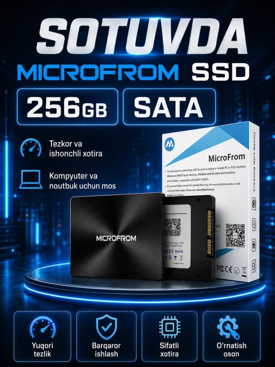 Hакопитель для пк и ноутбука SSD SATA 128ГБ, 256ГБ, 512ГБ MicroFrom F11 6Гб/с