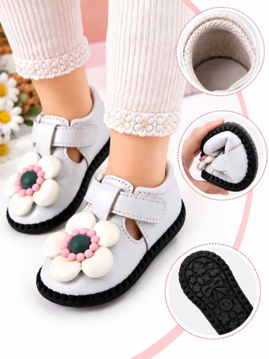 6 oylikdan 1 yoshgacha bo‘lgan qizlar uchun oyoq kiymcha, pinetka