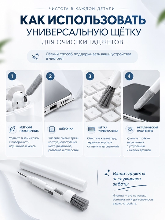 Набор для чистки телефона и наушников