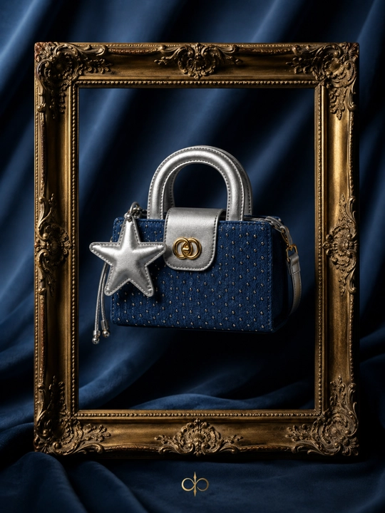 Женская мини-сумка с надписью Chanel из денима - 