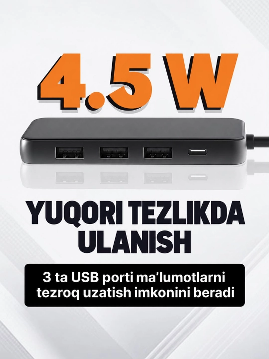 Hab 8 tasi 1 da, Ko‘pportli Adapter 4K HDMI, PD, SD TF Karta O‘quvchi, XPS, Type-C - FITIT