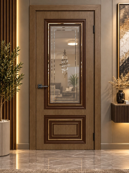 Ichki eshik M-308, nemis qoplamali, jigarrang, 40–80 sm - 