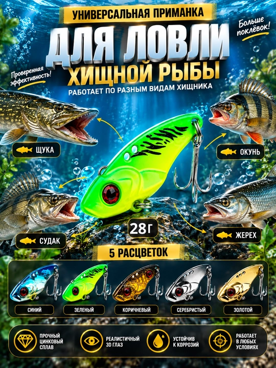 Блесна цикада на щуку, судака и окуня