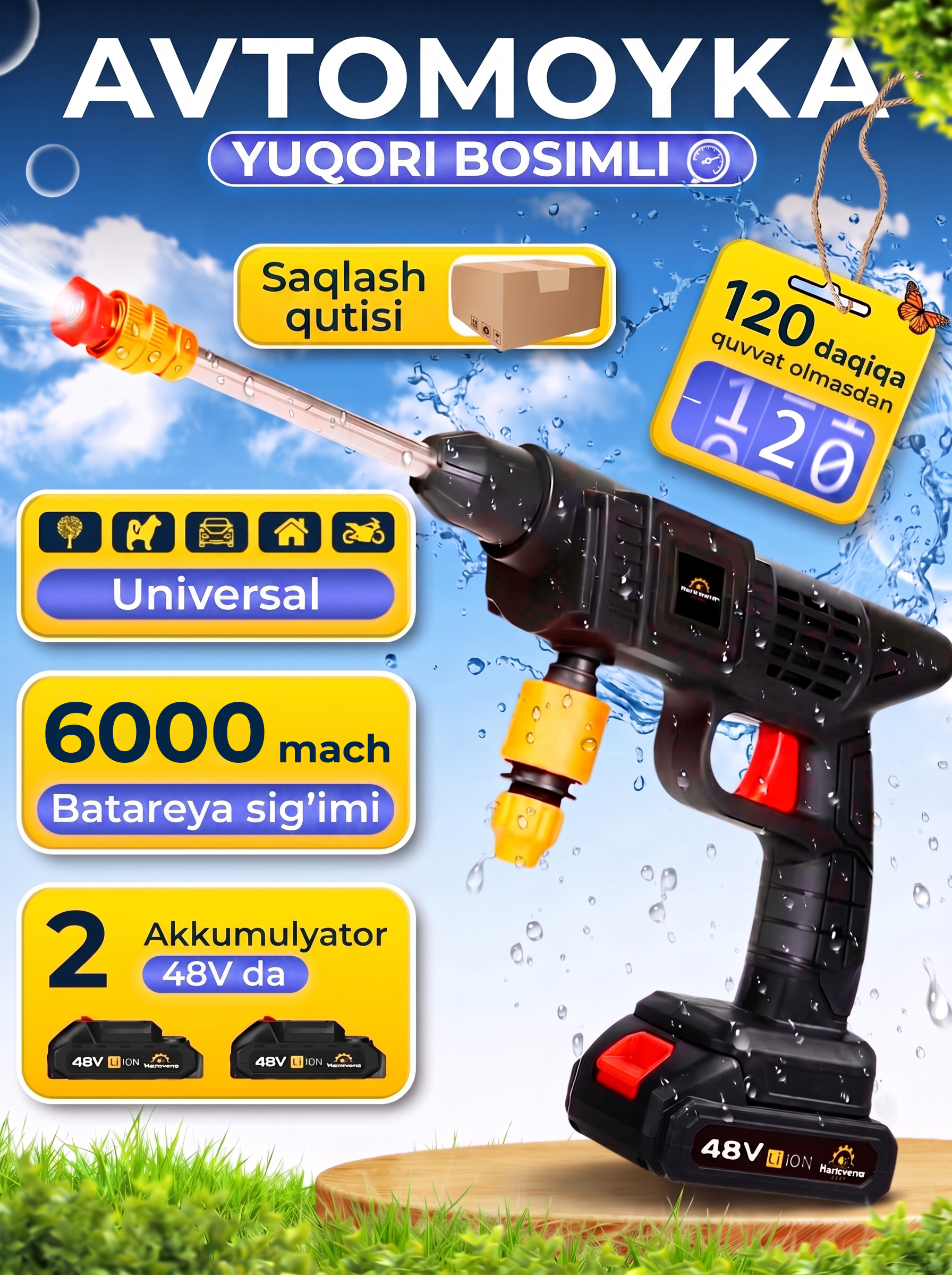 Mini karcherlar, yuqori bosimli avtomobil yuvish mashinasi