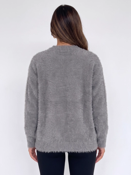 UMA ayollar uchun art-printli yumshoq oversize trikotaj jemper