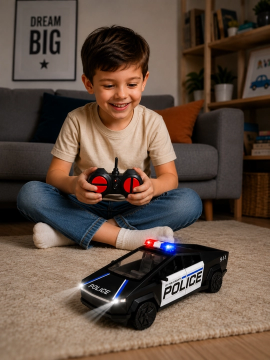 Полицейская машина RC 1:16, радиоуправляемая, со светом, аккумуляторная игрушка
