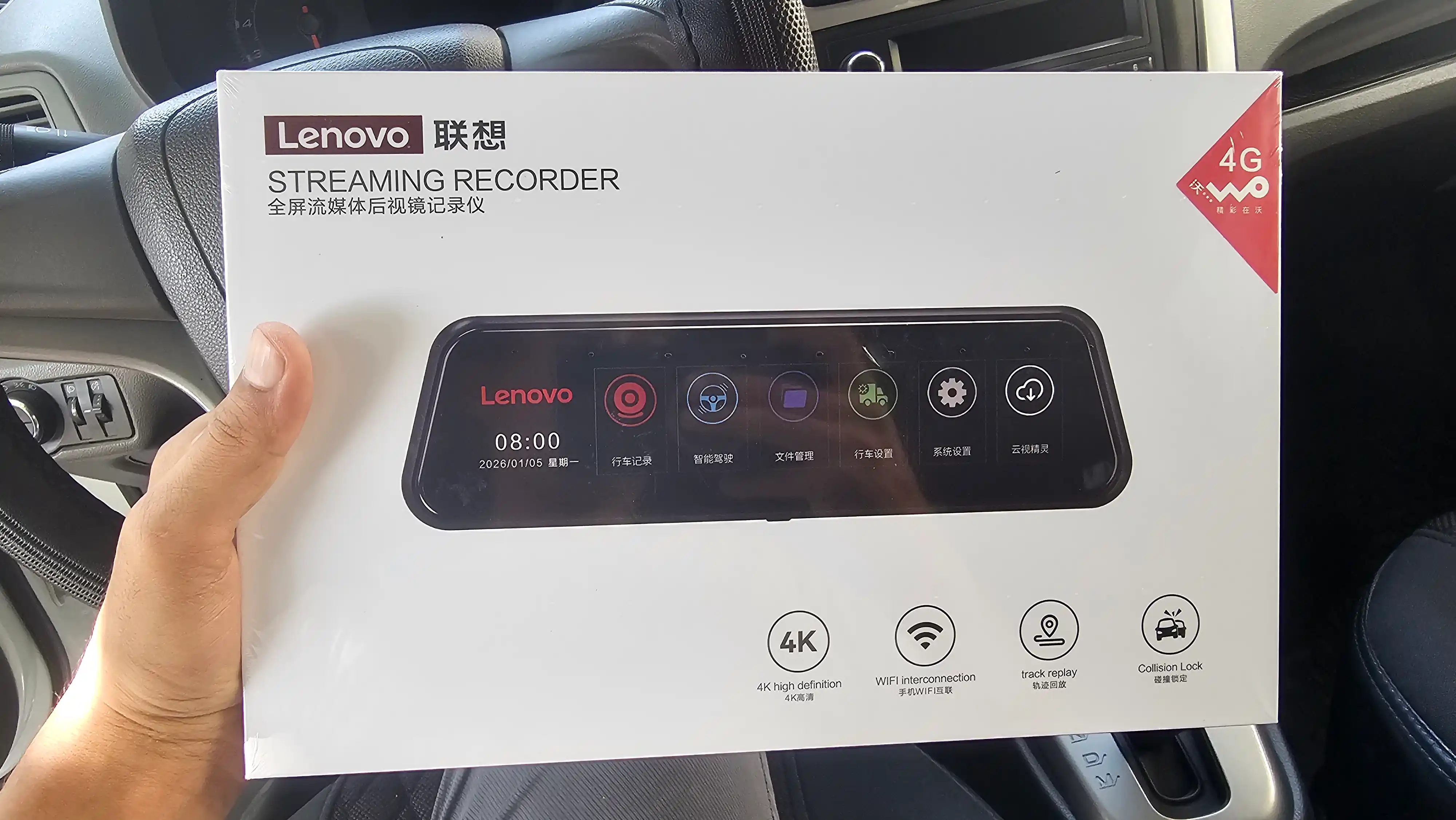 Sim kartali 4K Tiniqlik 2 yil kafolat  Lenovo videoregistrator 2026 versiya