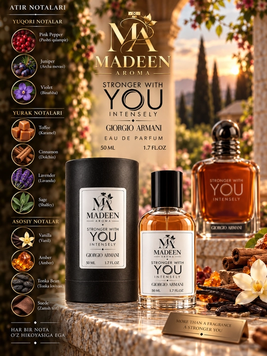 Мужской парфюм Armani Stronger With You. Интенсивно сладкий феромонный парфюм для мужчин - 