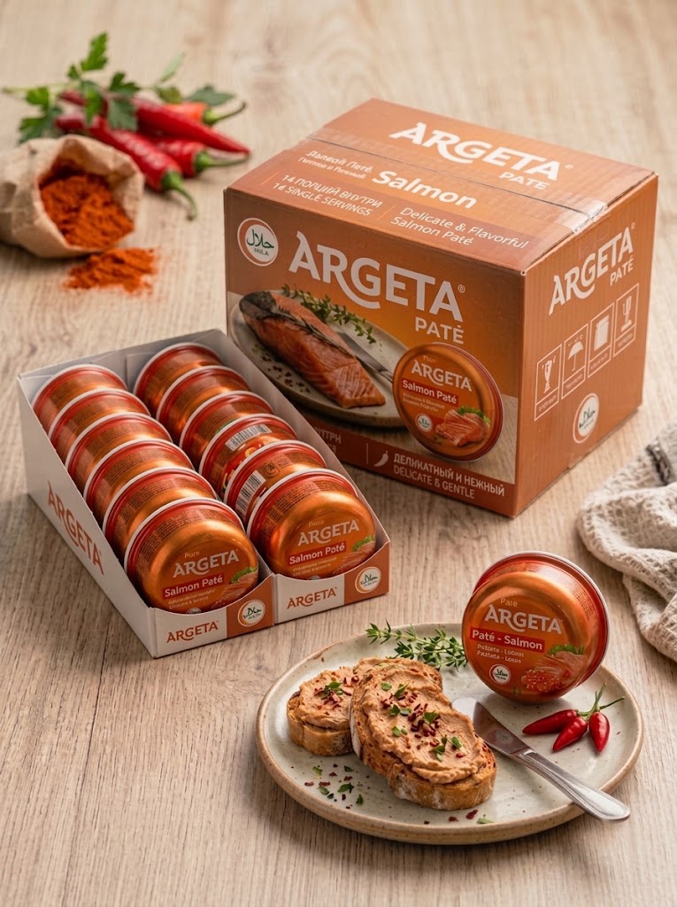 Argeta losos pate Salmon, 1.33 kg har bir qutida 14 dona x 95 g - 