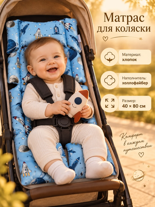 Матрас для детской коляски, для автокресло, матрас на шезлонг, на стульчик