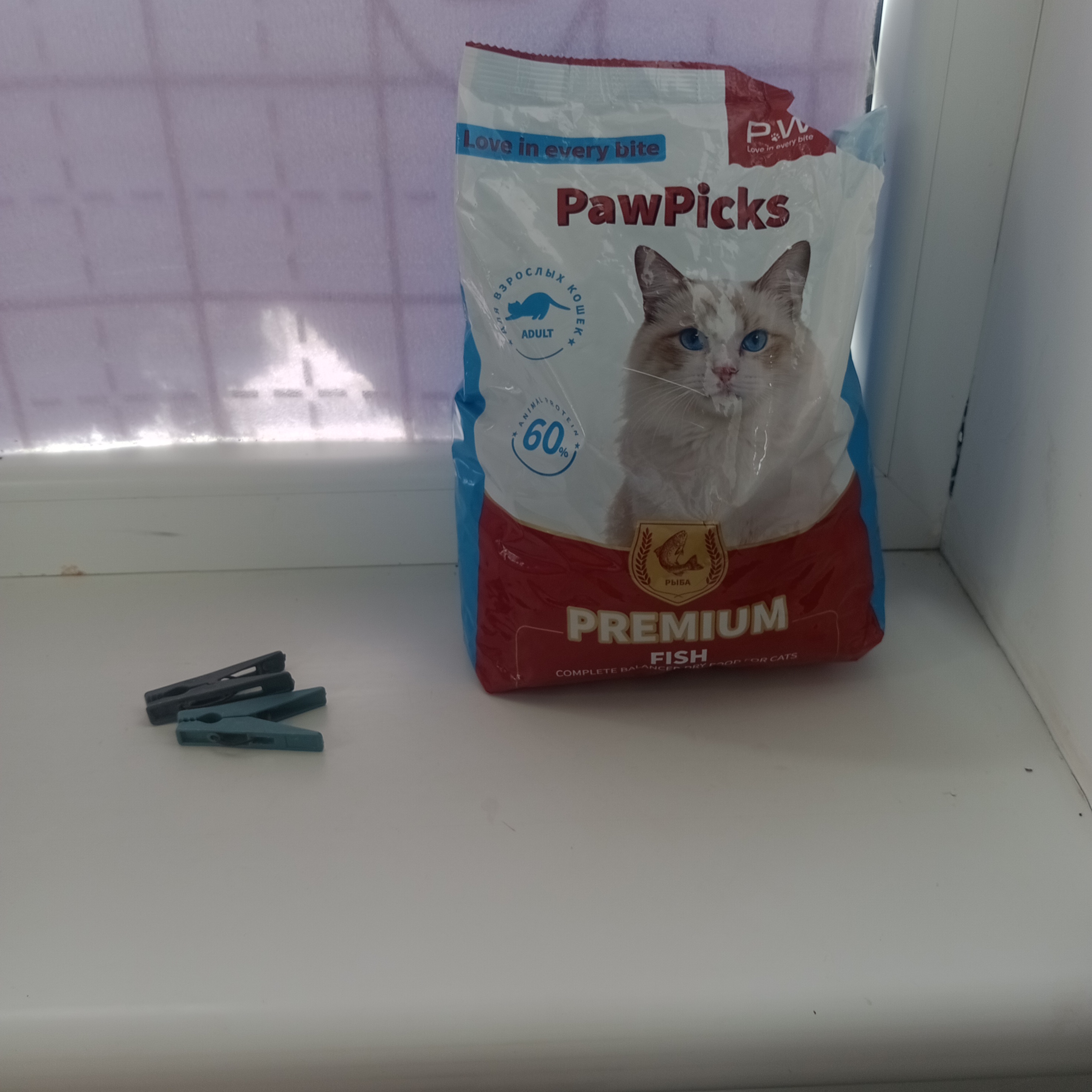 Paw Picks сухой корм для кошек с рыбой 1 кг