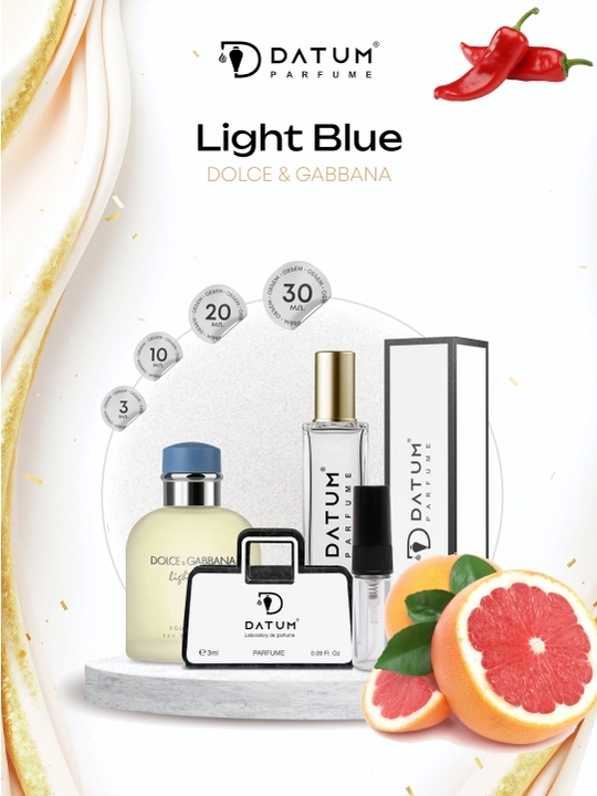 Духи мужские Datum Parfume Light Blue с лимоном, яблоком, мускусом и кедром - 