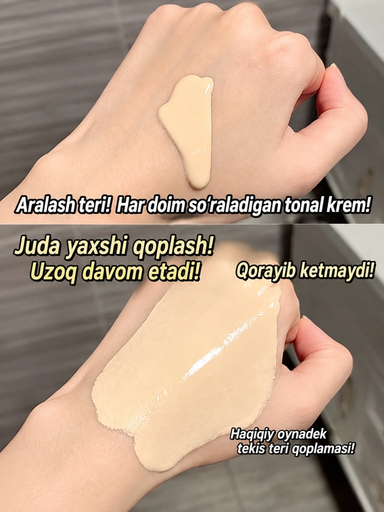 YAQINUO tonal krem, yengil qoplamali, uzoq muddatli makiyaj uchun suyuq tonal asos