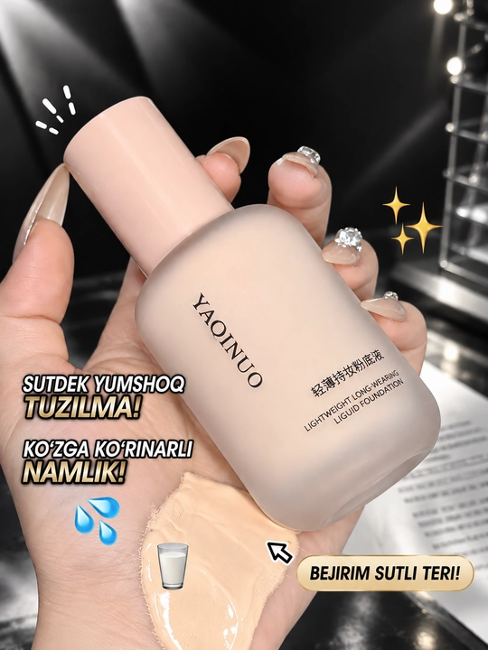 YAQINUO tonal krem, yengil qoplamali, uzoq muddatli makiyaj uchun suyuq tonal asos