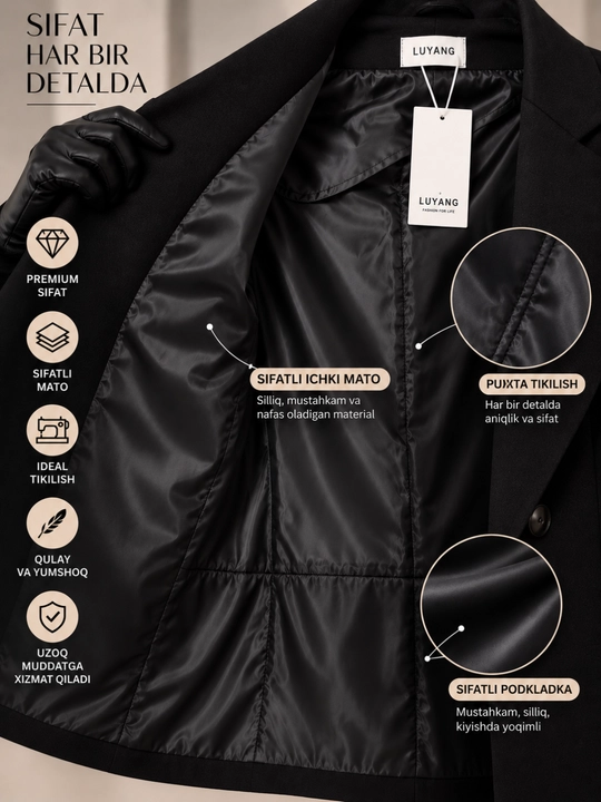 Pidjak, qizlar va ayollar uchun pidjak, blazer, ustki kiyim