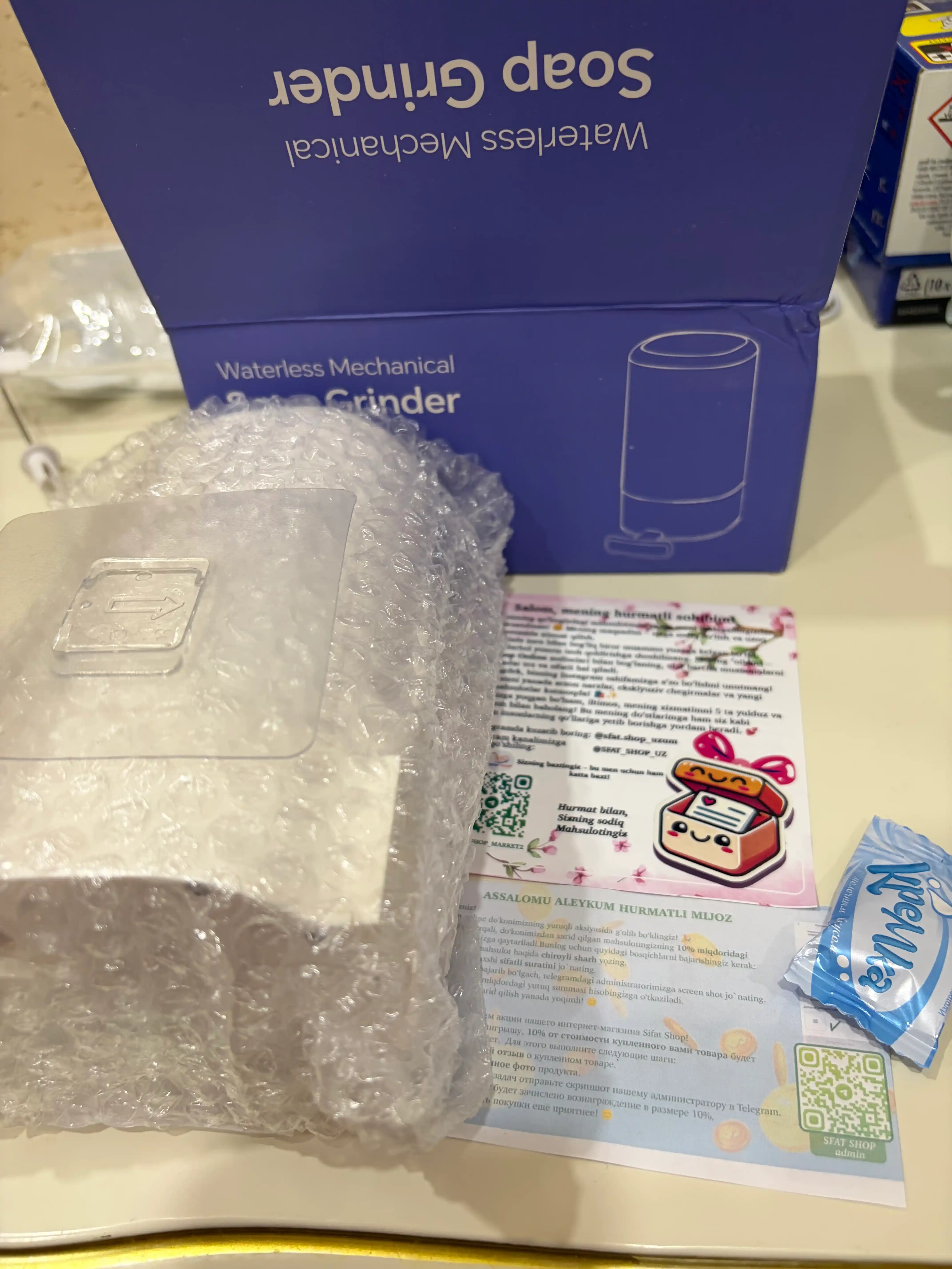 Qattiq sovun maydalagich dispenser, devorga o‘rnatiladigan sovun qutisi, qulay maydalash