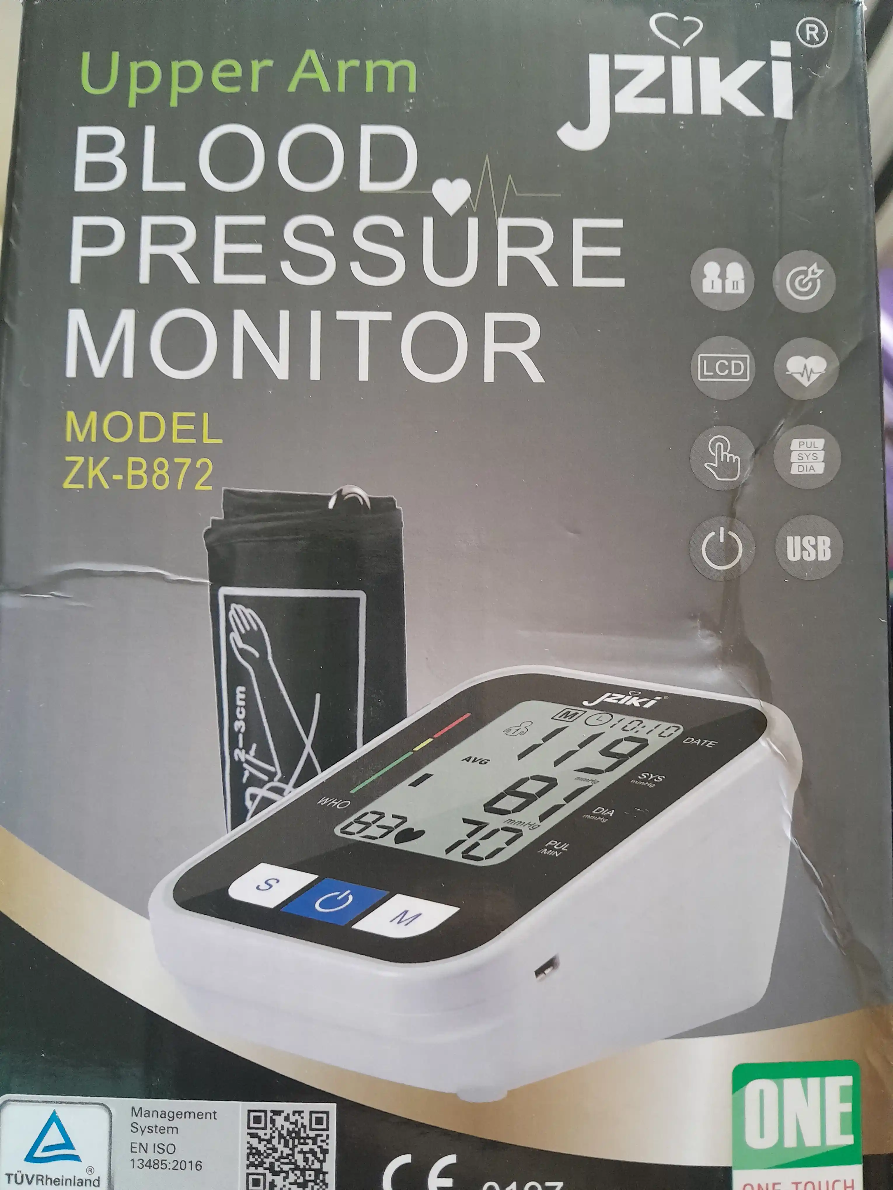 Avtomatik tonometr JZIKI ZK-B872 bosimni oʻlchash uchun, ovozli qoʻllanma bilan, elektron