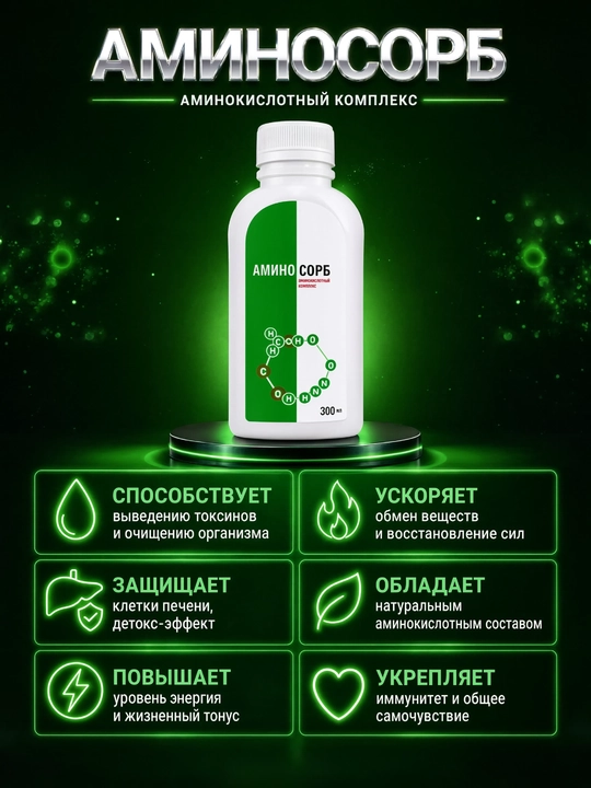 Aminosorb Амино Сорб, сорбент для очищения организма, 300 мл
