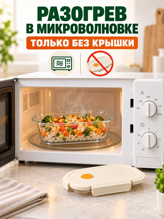 Набор стеклянных контейнеров для еды с термосумкой, 400 мл и 850 мл, 3 предмета
