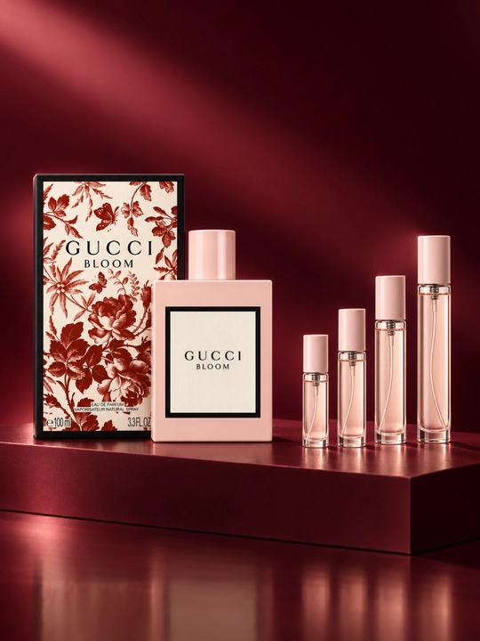 Gucci Bloom ayollar atiri, Eau de Parfum, yasemin, tuberoza va gulli hidli parfyum