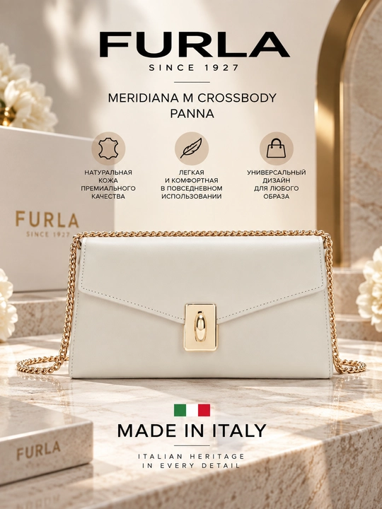 Sumka FURLA MERIDIANA M CROSSBODY PANNA - 